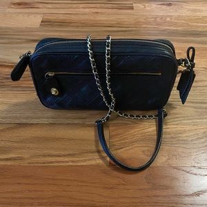 Poppy B1369-25079 Black Leather Crossbody Bag